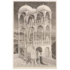 Used M.C. 'Maurits Cornelis' Escher, Lithograph 'Belvédère', 1958