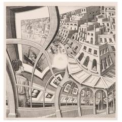 Used M.C. (Maurits Cornelis) Escher, Lithograph 'Print Gallery, ' 1956
