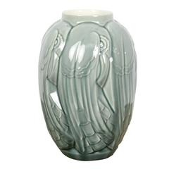 Monochrome Vase von Charles Catteau für Boch Frres