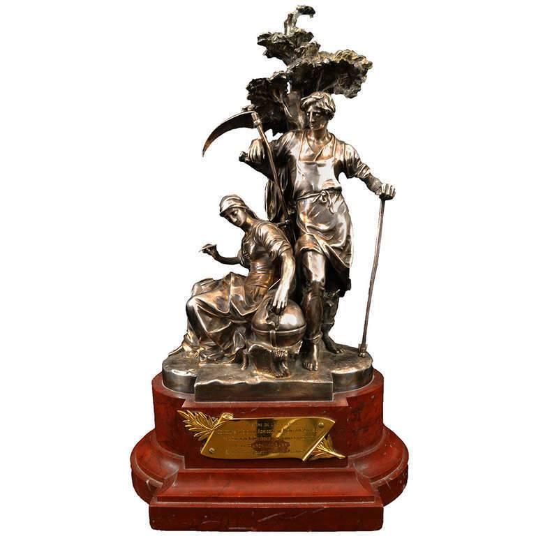 Demeter Shaping the World, Silvered Bronze Trophy For Sale