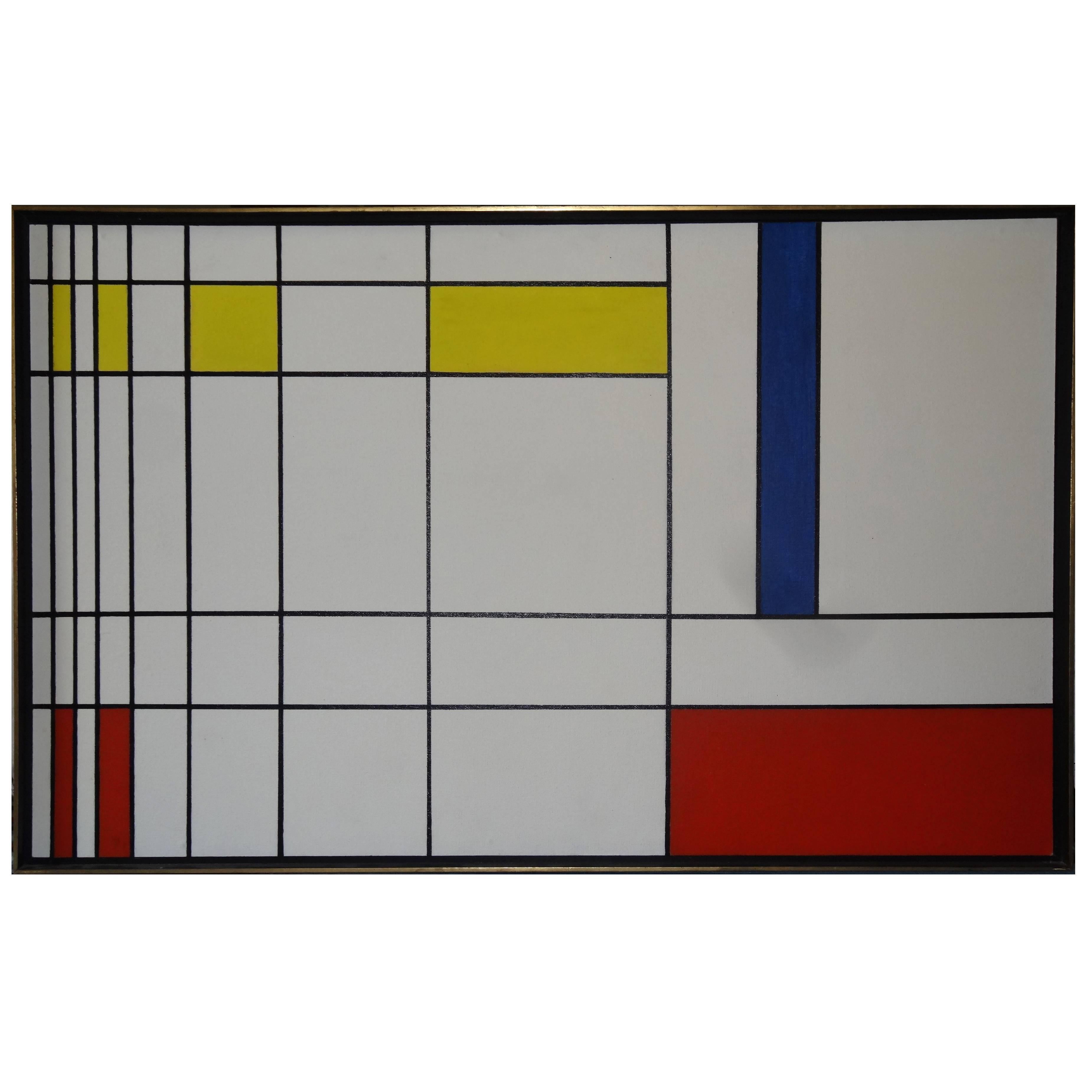 Piet Mondrian Style Oil Painting