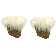 Pair of Italian Goat Skin Benches/Stools 7