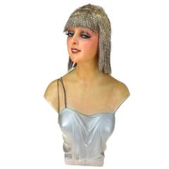 Antique 1920 Gold Bullion Metallic Thread Evening Wig Flapper Paris Model Paul Poiret