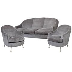 Sofa and Chairs Suite Attributed to Maison Leleu