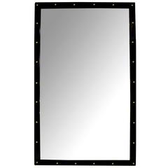 Large French Louis-Philippe Rectangular Ebonized Mirror W Applied Bronze Stars