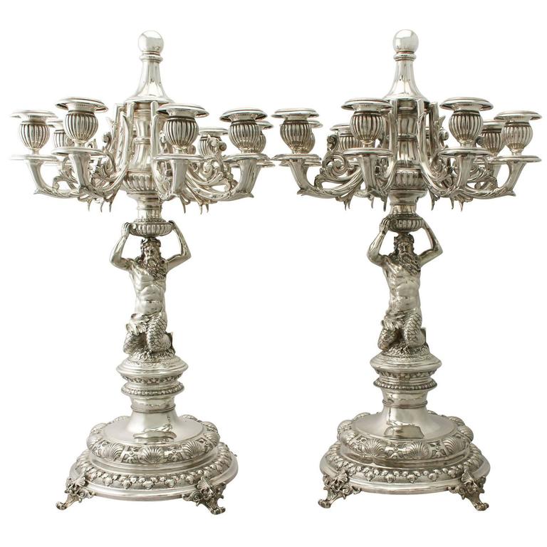 19th Century Austro Hungarian Silver Eight Light Candelabra At 1stdibs 19th Century Austro Hungarian Silver Eight Light Candelabra For
