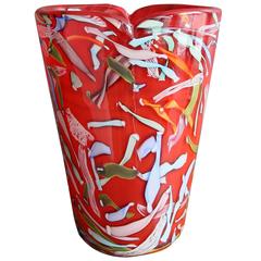 Murano Glass "Tutti Frutti" Vase in the Style of Dino Martens