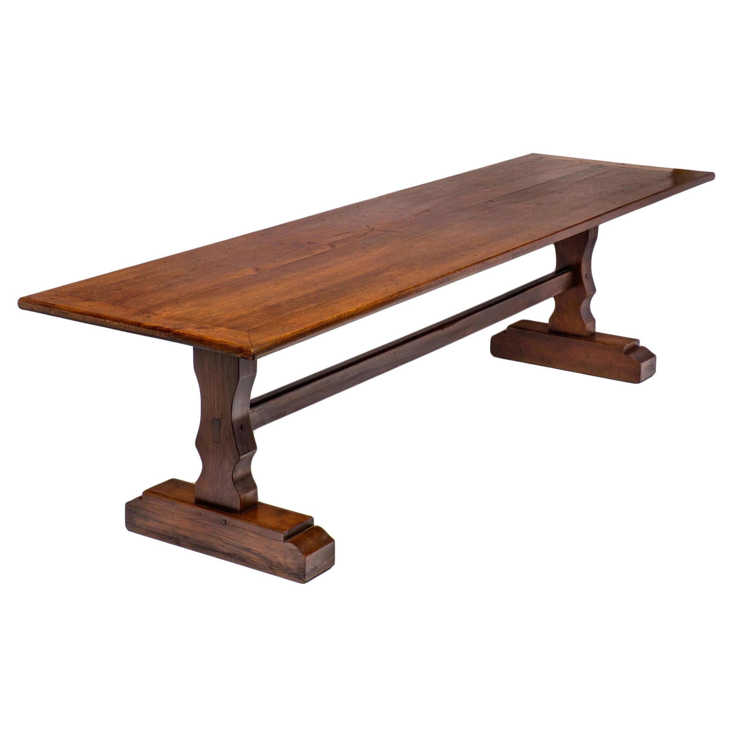 French 19th Century Solid Oak Monastery Table