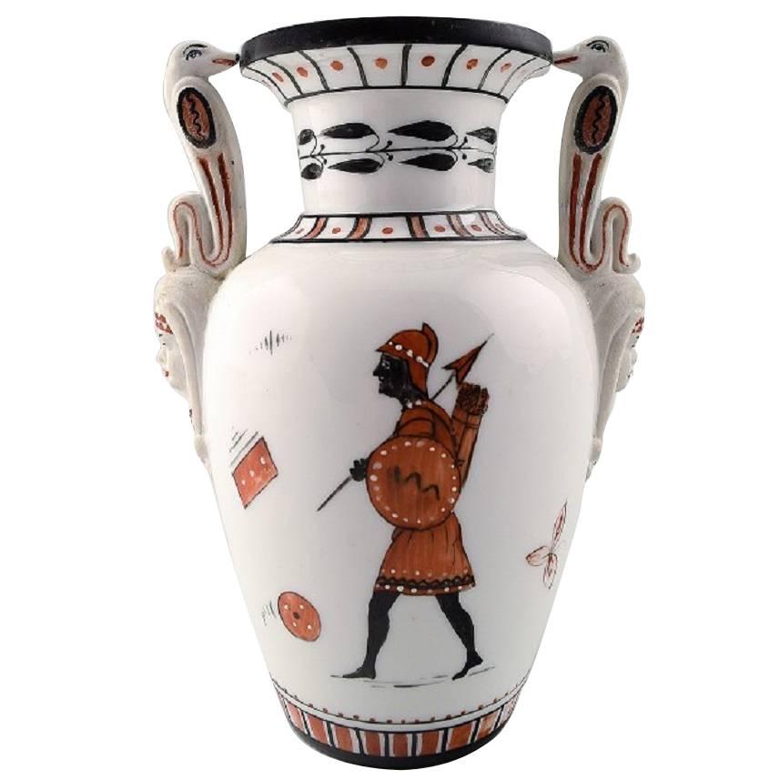 Rare Royal Copenhagen Vase, Egyptian Style, Historicism, 1860s-1870s