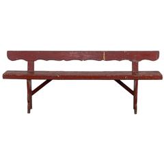 Antique Painted Romanian Bench, Original Paint, circa 1890