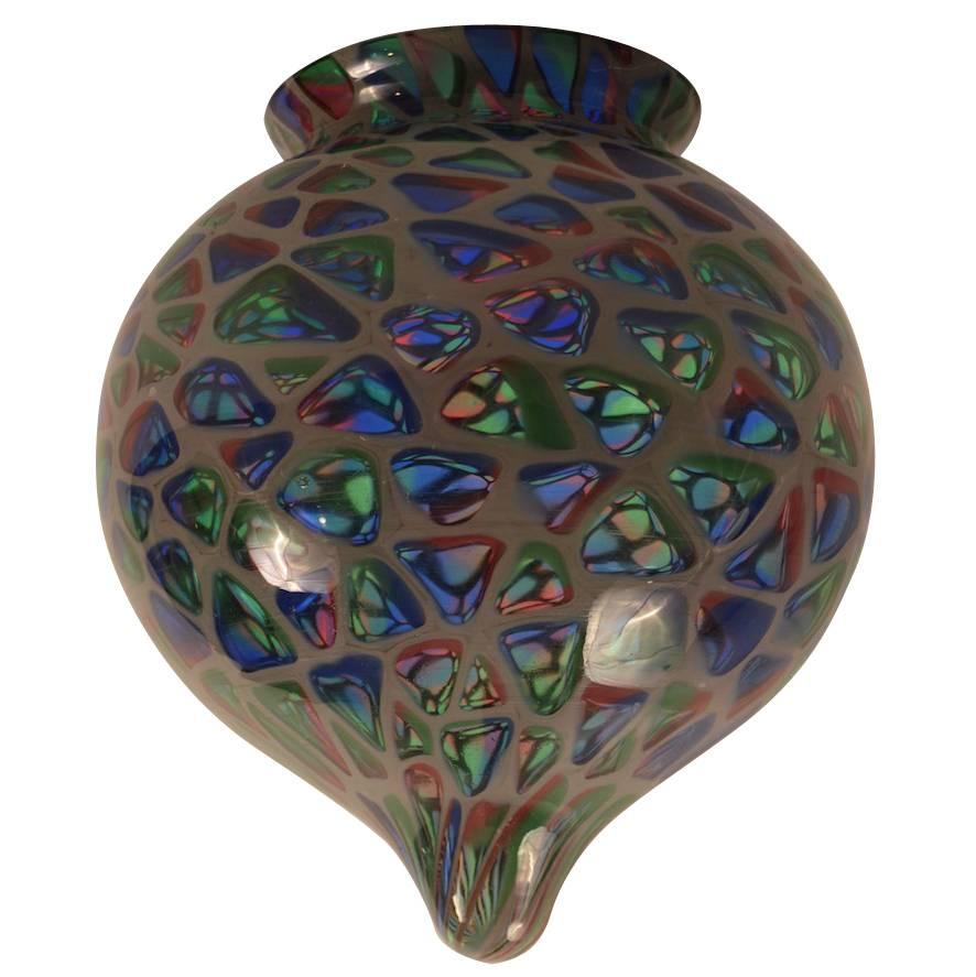 Abat-jour globe en verre mosaïque de Murano en vente