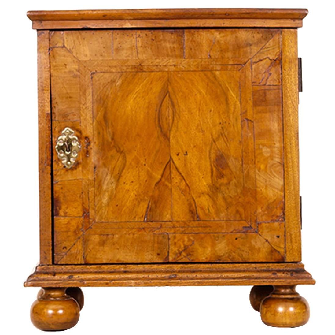 Queen Anne Walnut Veneered Table Cabinet For Sale