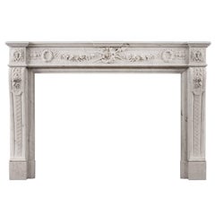 Quality Carrara French Louis XVI Style Fireplace Mantel Chimneypiece