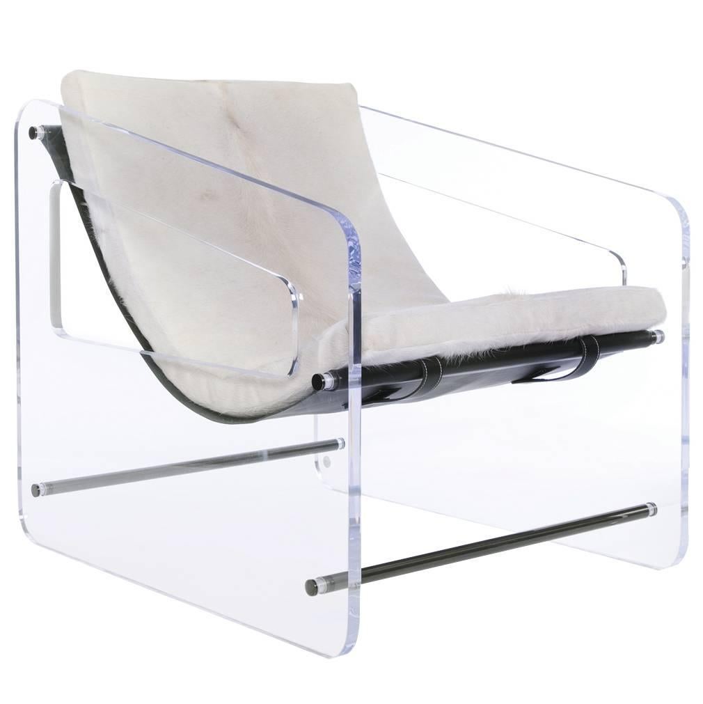 Ivory Hair-on-hide Indoor Player
s Sling Chair For Sale