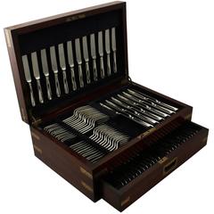 Sterling Silver Canteen of Cutlery for 12 Persons - Antique Victorian