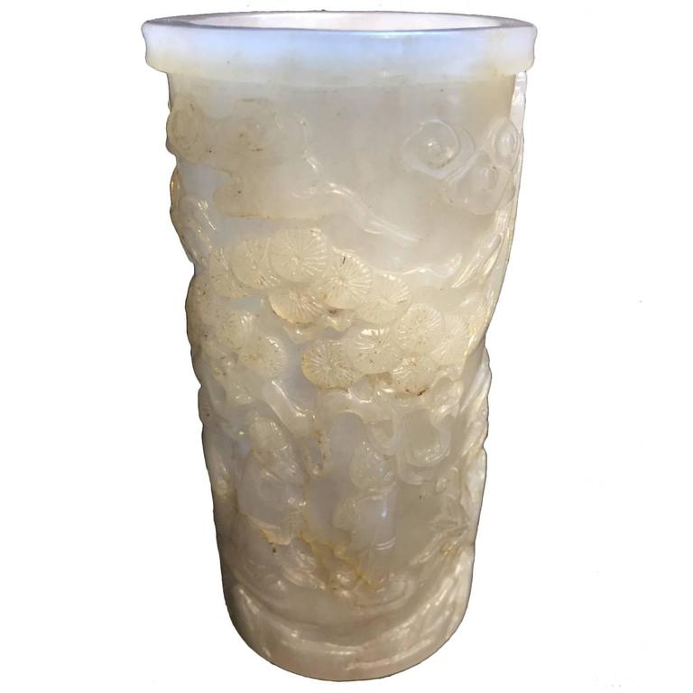 China Jade Vase "Scholar Garden" at 1stDibs