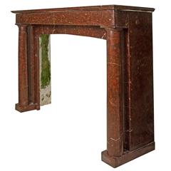 Fireplace in Morello Cherry Red Marble Empire Style, 19th Century