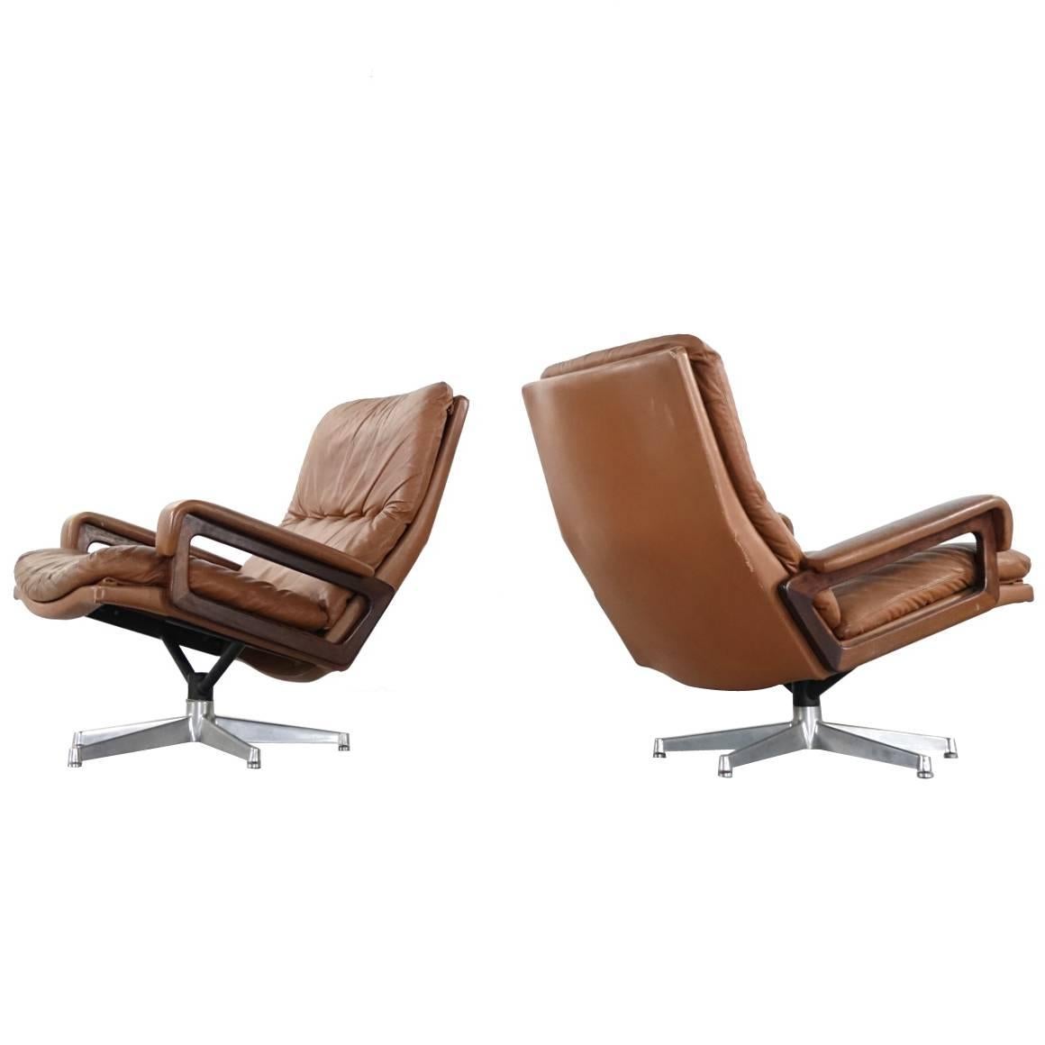 Pair of King Chair Design Andre Vandenbeuck for Collection Strässle Internat