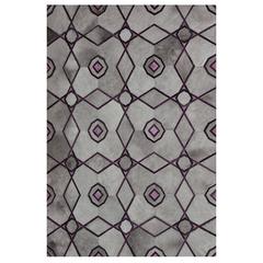 Purple, Ruby and Grey Kyle Bunting Hide-on-Hair Rug