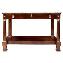 Empire Period Console Table with Marble Top