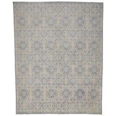 New Transitional Ombre Area Rug With French Country And Cottage