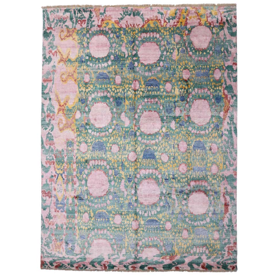 Contemporary and Abstract 'Psychedelic Fantasy' Ikat Area Rug at ...