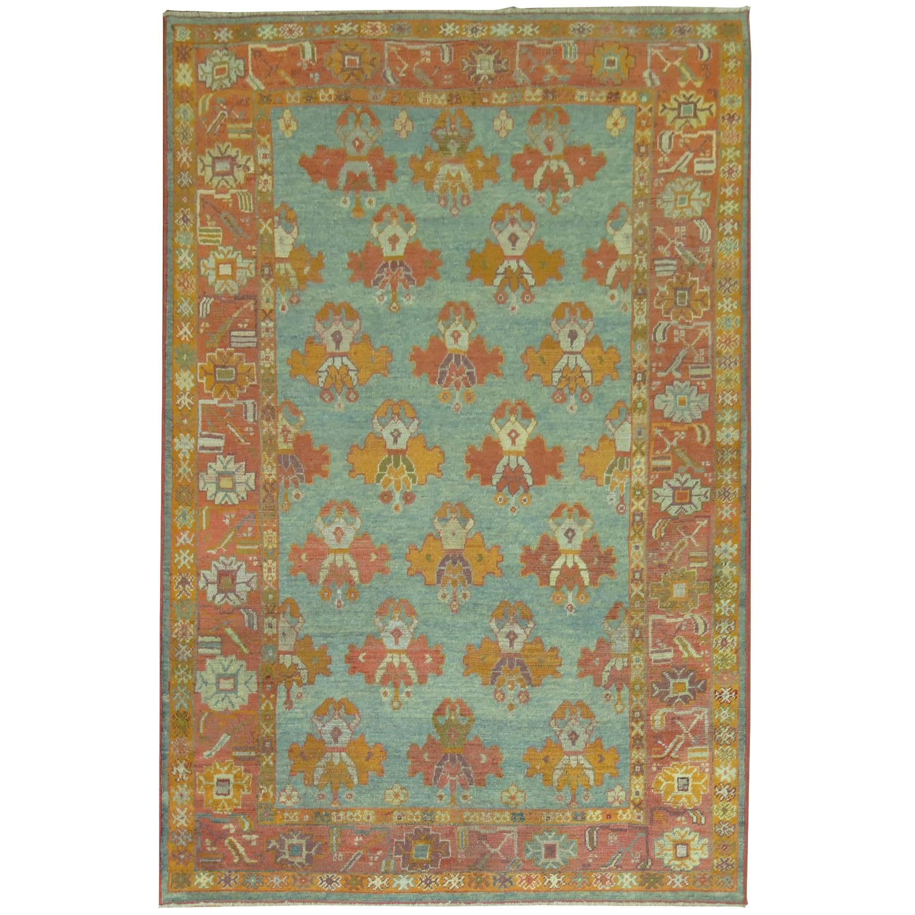 Antique Turkish Oushak Rug