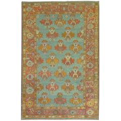 Antique Turkish Oushak Rug 12