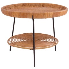 Table d
appoint en rotin et fer osier de Raymor