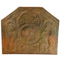 16th Century French Fireback in Cast Iron