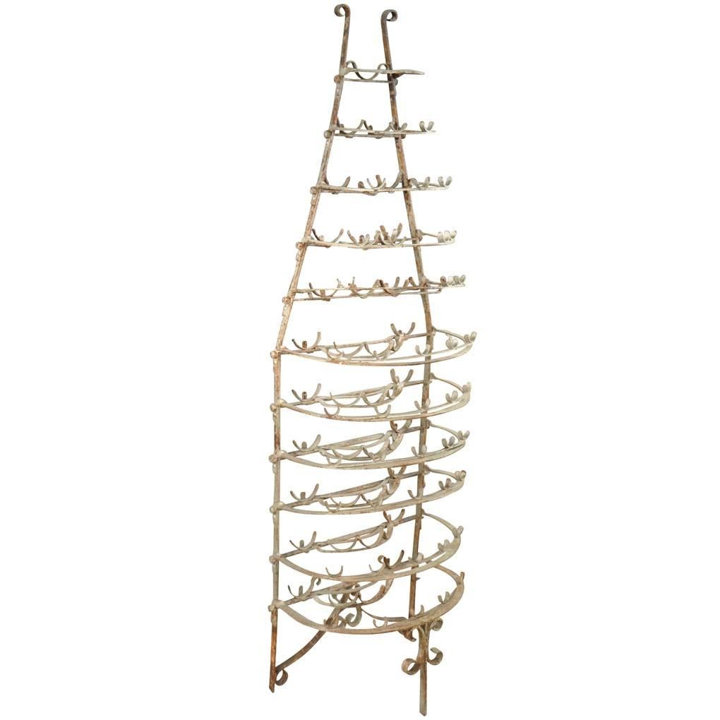 French 19th Century Wine Bottle Rack in Iron
