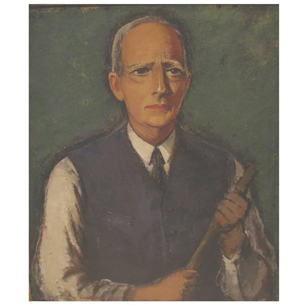 Self-Portrait of the Danish Artist Ernst Zeuthen with a Paintbrush