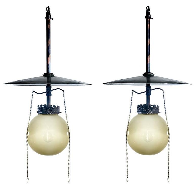 Vaseline Glass Gas Lamp at 1stdibs