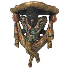 Single Venetian Polychromed Blackamoor Shelf 8