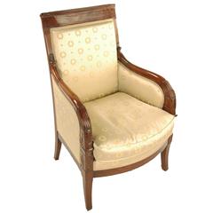 Bergere Chair, Armchair, France, circa 1800, Mahogany