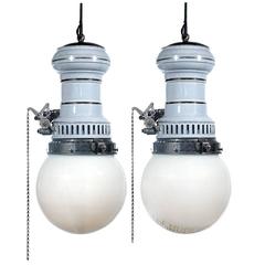 Matching Pair of Humphrey Inverted Arc Lamps