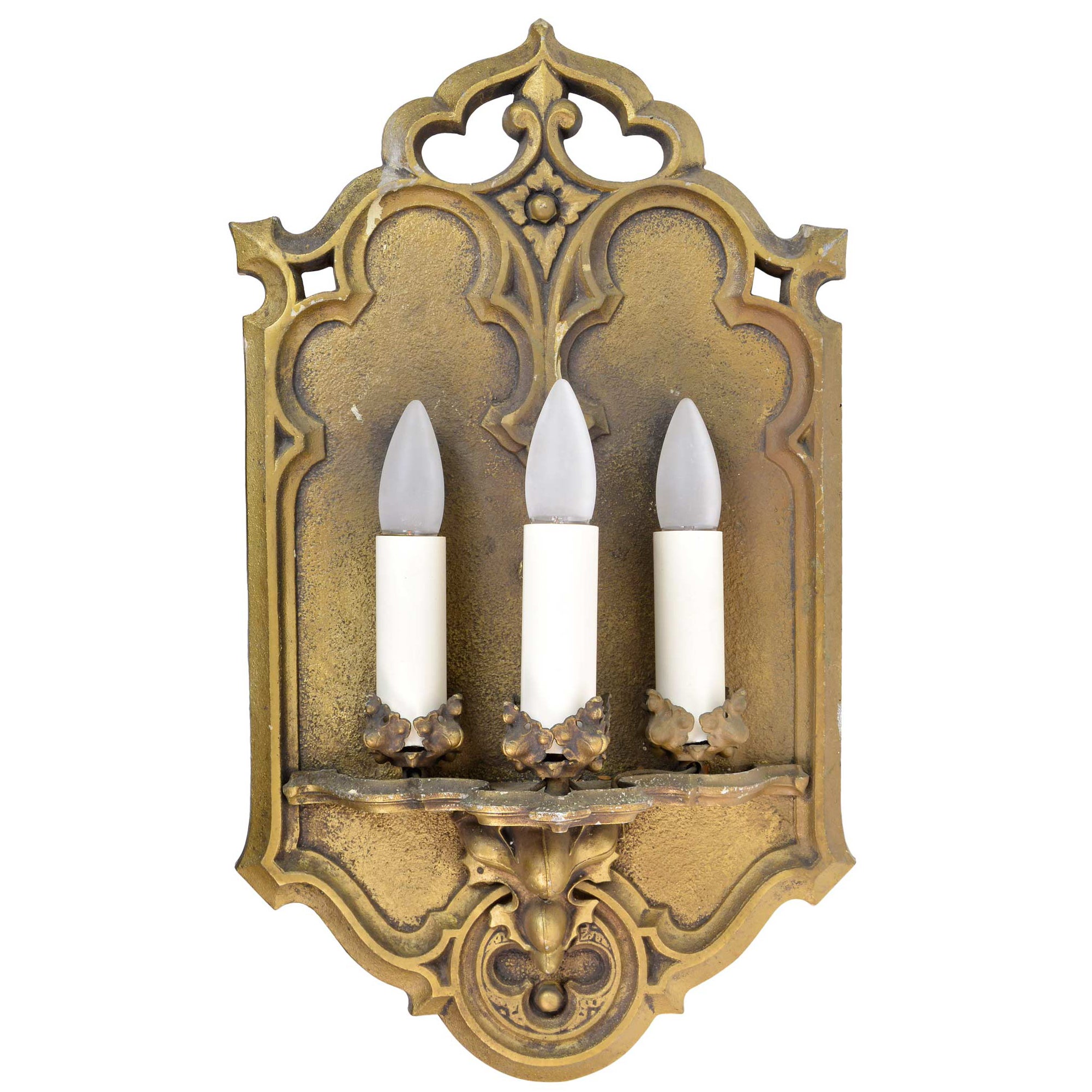 Spanish Revival Brutalist Iron Gothic Wall Sconce 5Light Candle