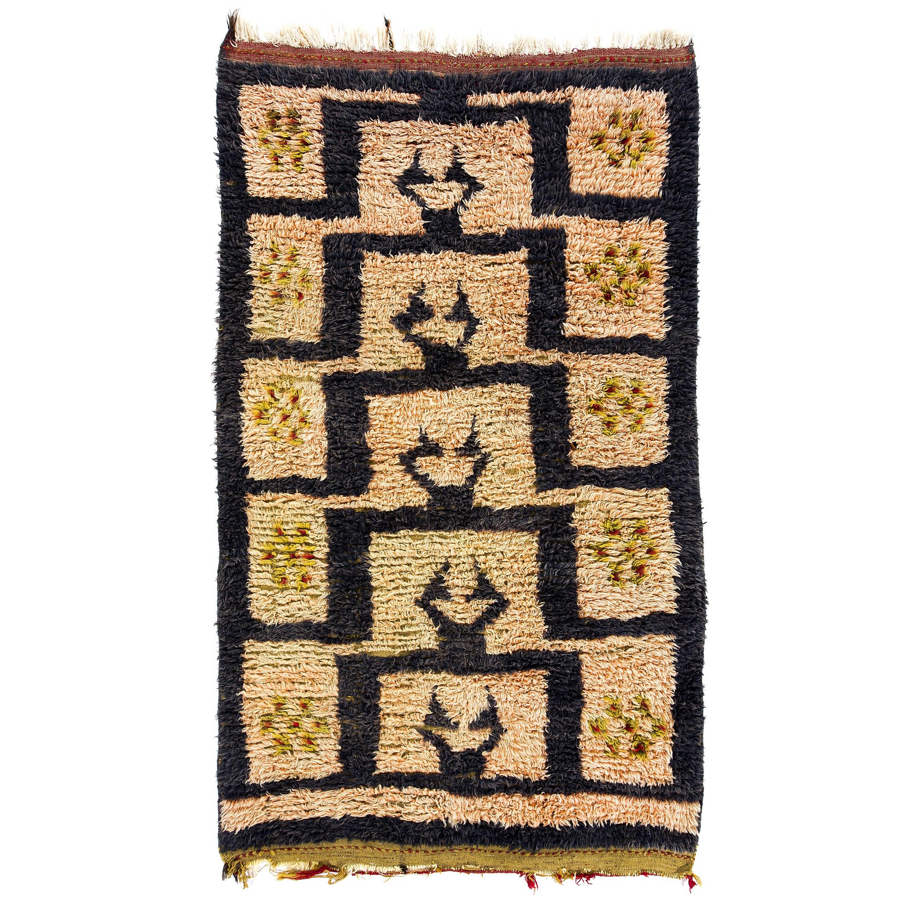 Midcentury Anatolian Tulu Rug with Ascending Arches