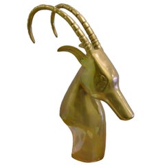 Mid-Century Large Brass Gazelle