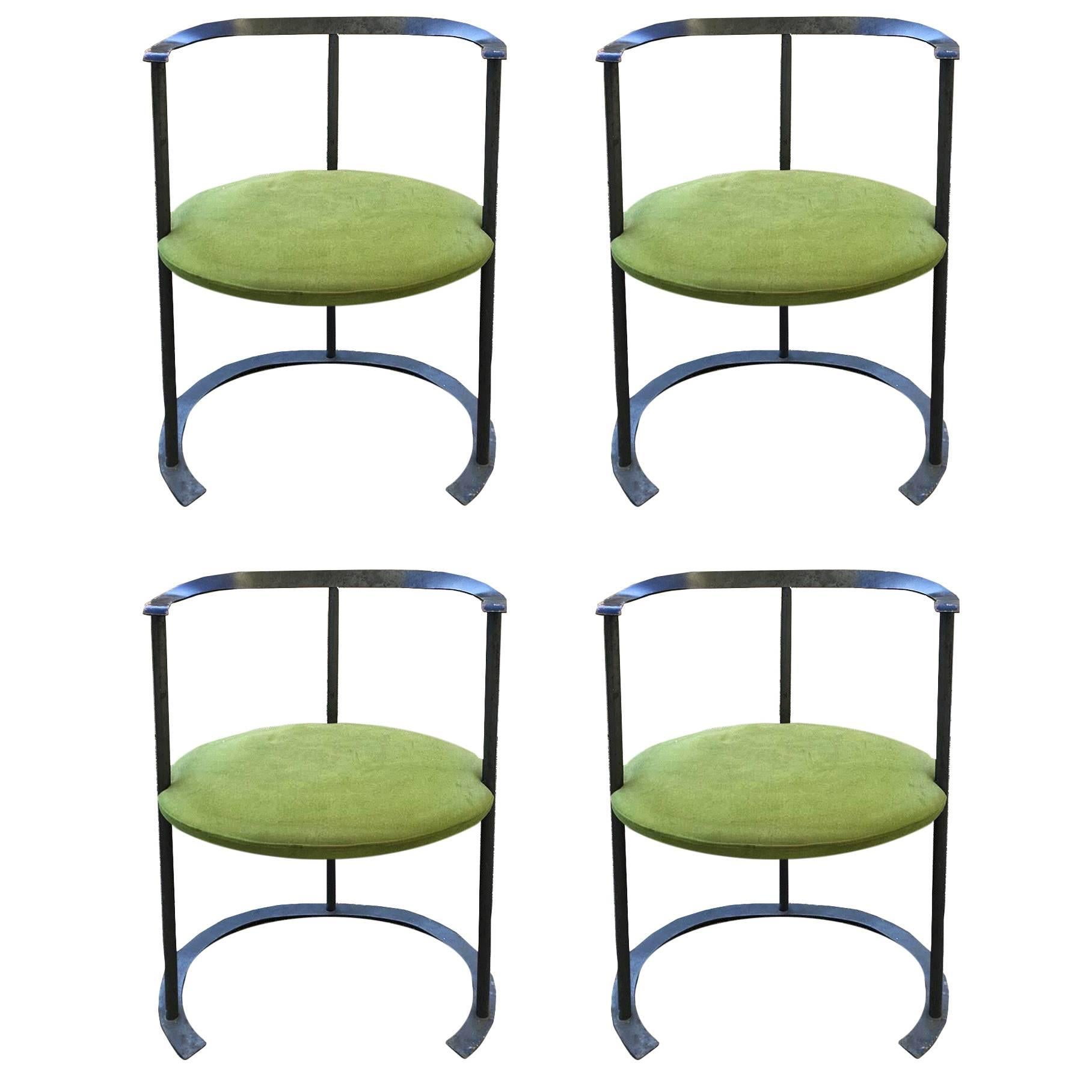 Four "Catalina" Chair by Luigi Caccia Dominioni, Italy Designed 1950, Azucena