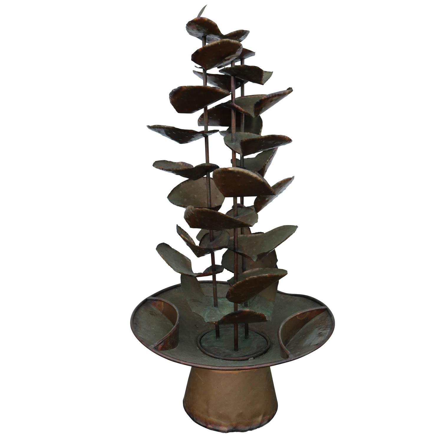 Large Brutalist Brass Water Fountain at 1stdibs