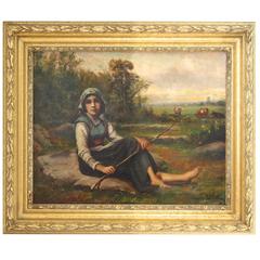 Barefoot Dairy Maid - Oil on Canvas 7