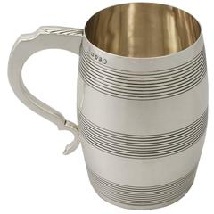 Antique George III Sterling Silver 'Barrel' Quart Mug 5