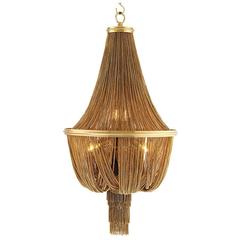 Grand Hotel Round Chandelier with Hanging Chains in Gold Tones Finish