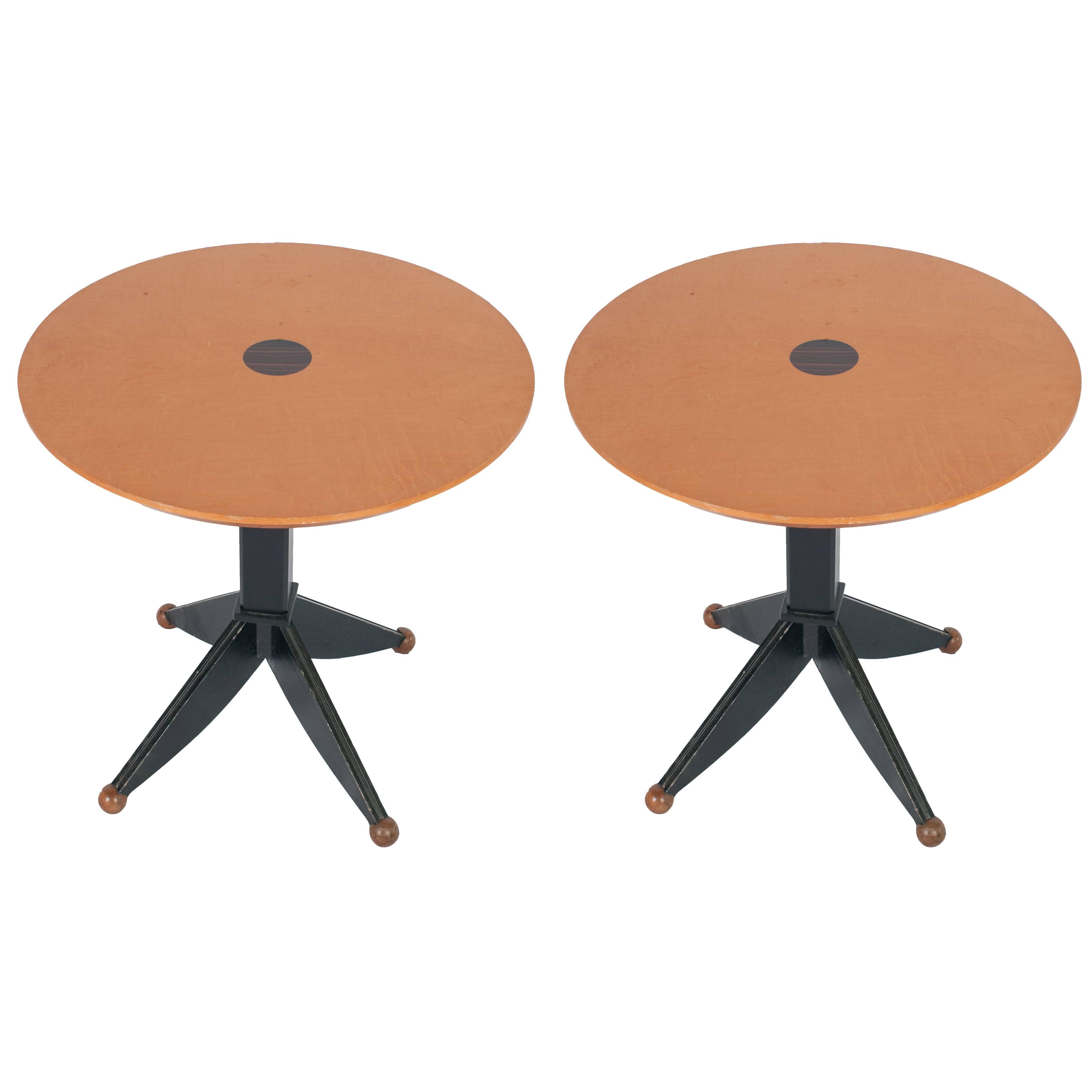 A Set of Painted Gueridon Tables Sold Individually
