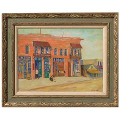 20h Century Los Angeles Oil on Canvas Painting by R. Platt, circa 1930s 4
