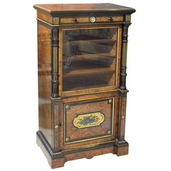 Thuya Wood Gilt Decorated Music Cabinet Antique Thuya Wood Gilt Decorated Music Cabinet
