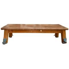 German Wood and Leather Vaulting Bench
