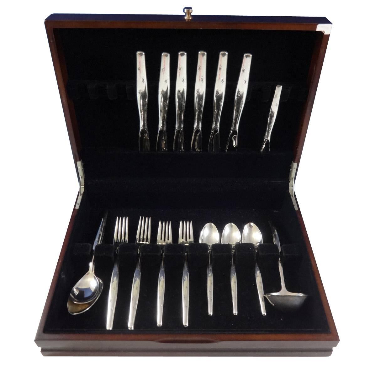 Stardust by Gorham Sterling Silver Flatware Set for Six Service 28 Pcs Modern