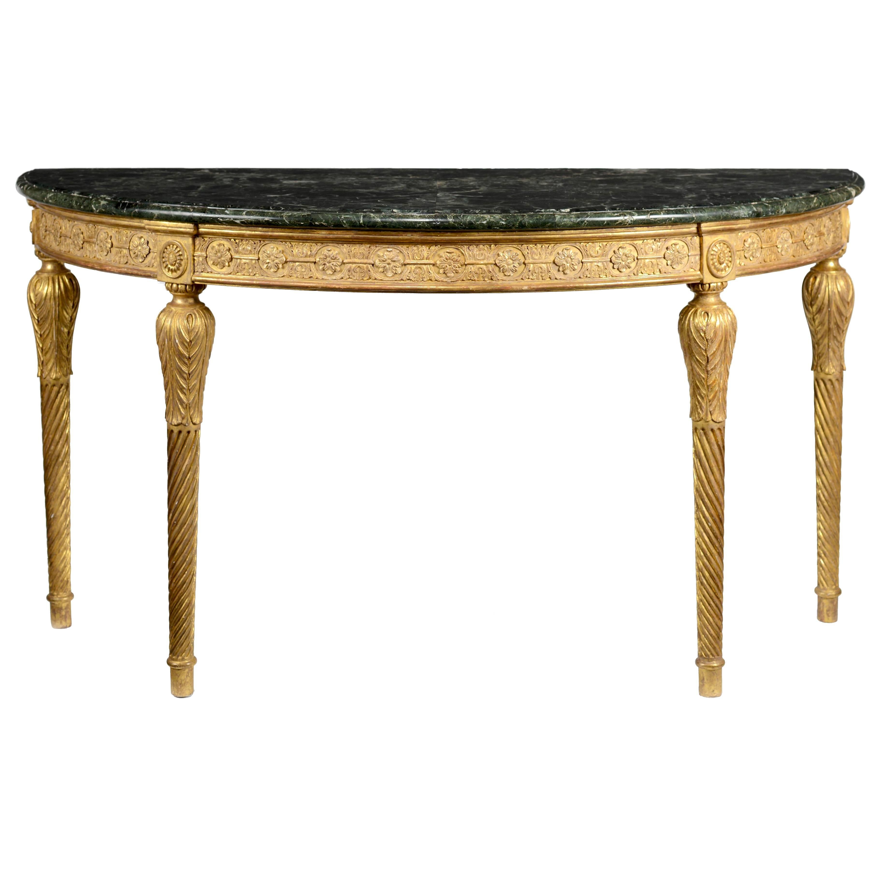 George III Adam Period Carved Giltwood Pier Table For Sale
